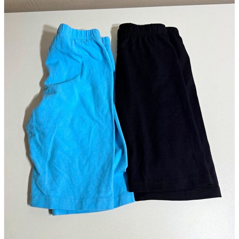 The Children's Place Girls Size M (7/8) Biker Shorts Lot 2 Black Blue Stretch